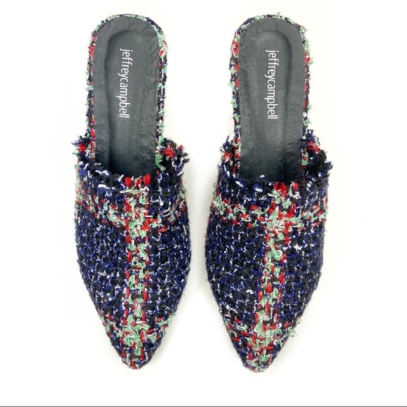 Jeffrey Campbell Tweed Noah Pointed Toe Mules - Picture 6 of 6